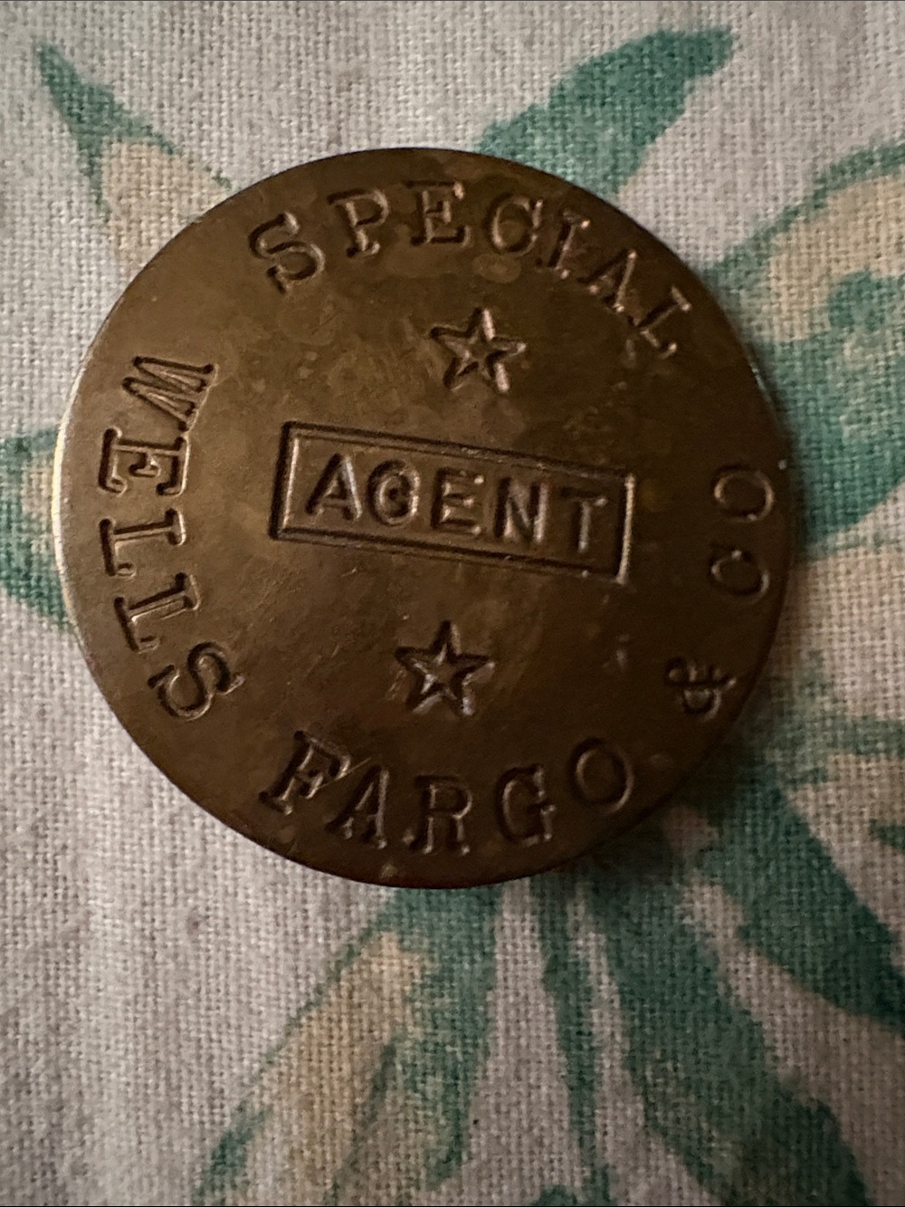Wells Fargo & Co Special Agent Brass Decorative pin - Antique Brass